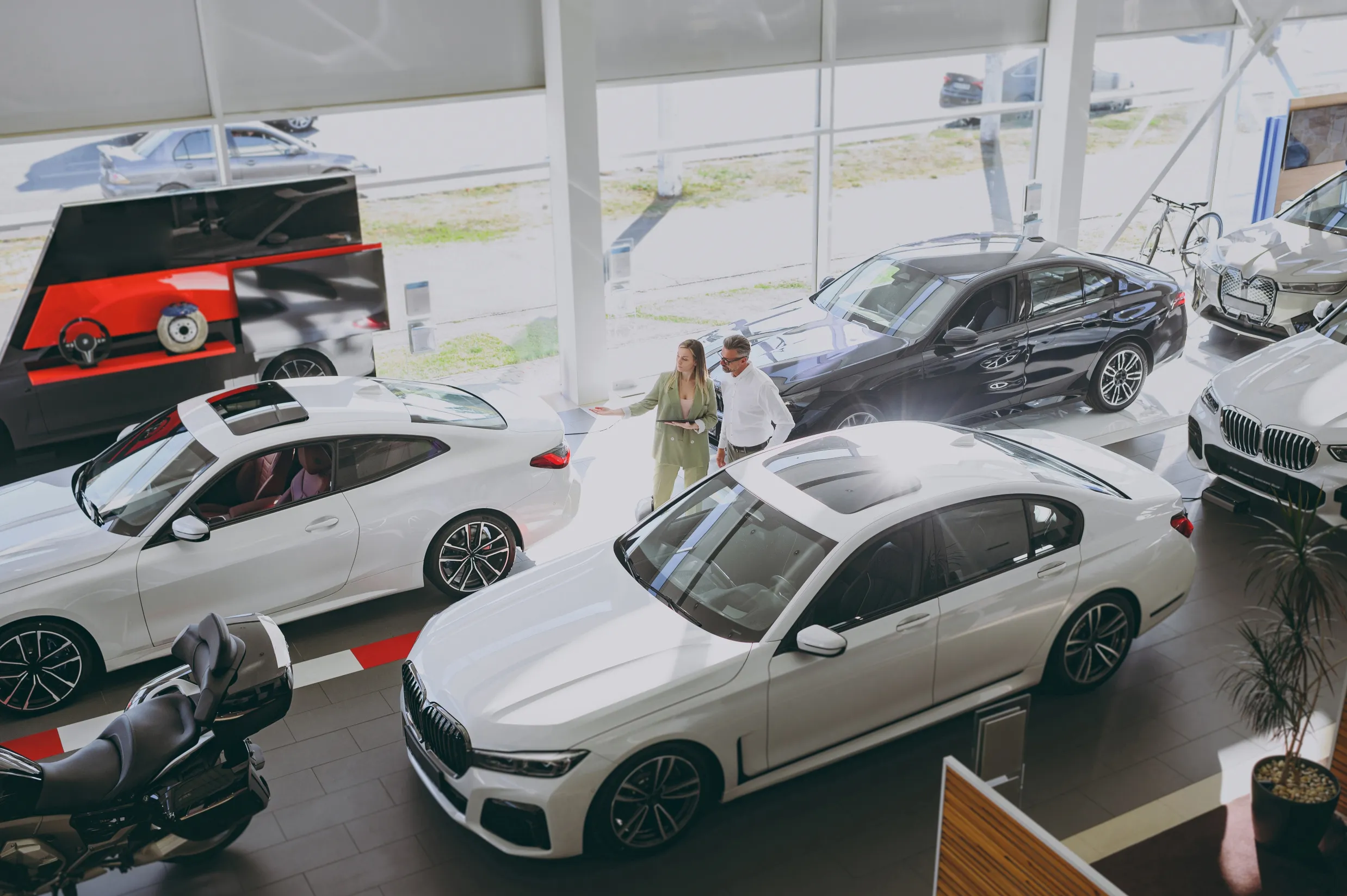 aa 2024 drone view of car showroom