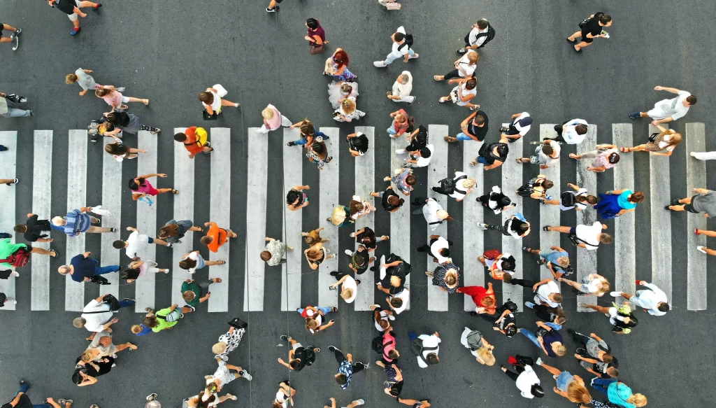 aa 2024 drone view of zebra crossing