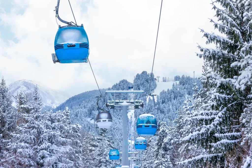 aa 2024 cable car cabin in snow